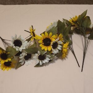 4 Faux Sunflower Bushes